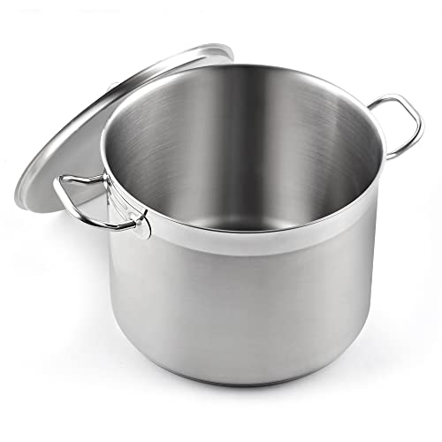 Cooks Standard Professional Stainless Steel Stock Pot, Heavy Duty Induction Soup Pot with Lid, Large Pot for Cooking Pasta, Soup, Oven Safe, Dishwasher Safe, Compatible with Most Stovetops, 24-Quart