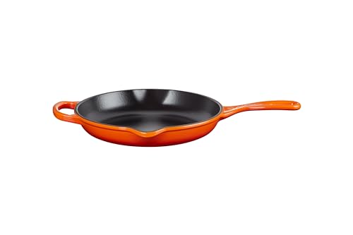 Le Creuset Enameled Cast Iron Signature Iron Handle Skillet, 9", Flame