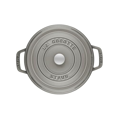 Staub Cast Iron 7-qt Round Cocotte - Graphite Grey
