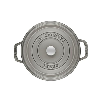 Staub Cast Iron 7-qt Round Cocotte - Graphite Grey