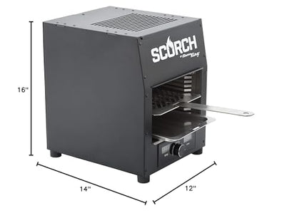 Flame King Scorch Smokeless Infrared Electric Broiler for Indoor Use, Fits on Kitchen Counter, Insulated, Comes with Broiler Tray Black