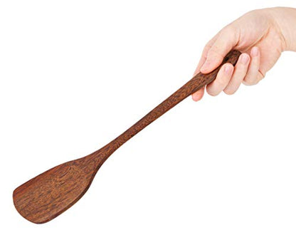 MyFurtive Wooden Spatulas - Eco-Friendly, Durable & Ergonomic Kitchen Utensils - Non-Scratch Cooking Tools for Stirring, Flipping & Serving - Set of 2 (12.8” & 12”)