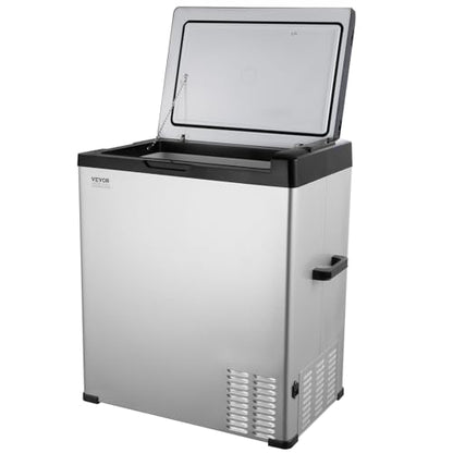 VEVOR 12 Volt Car Refrigerator Fridge, 70Liter(74qt) Single Zone Portable Freezer, -4℉-68℉ Adjustable Range, 12/24V DC and 100-240V AC Compressor Cooler for Outdoor, Camping, RV, Silver