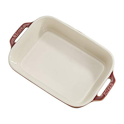 Staub Ceramic 2-pc Rectangular Baking Dish Set - Rustic Red