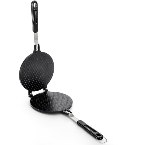 Dicunoy Waffle Cone Maker, Nonstick Ice Cream Cone Maker, 6.7" Egg Roll Crepe Pan, Camp Pancake Crispy Cone Omelet Mold for Waffle Cups, Choco Tacos, Fuel Gas Stoves Only
