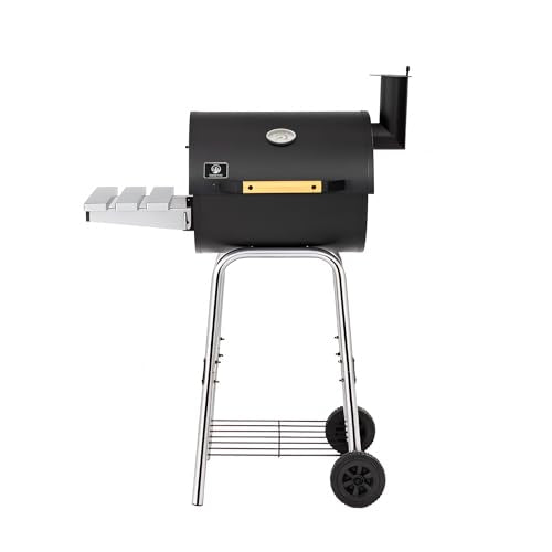 IRONYAK Small Charcoal Grills Outdoor 19 In. BBQ Smoker Foldable Side Table
