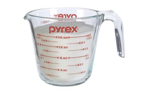 Pyrex Prepware 6001075 Measuring Cup, Red Graphics, Clear