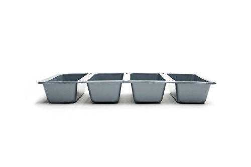 Fox Run Loaf Pan, Linked Non-Stick Mini Bread Pans, Set of 4