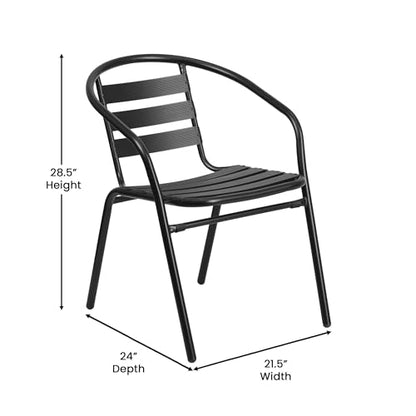 Flash Furniture Glass Dining Table with 4 Chairs, Black, 5-Piece Set