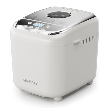 SUMSATY Bread Maker, 2.2LB 16-in-1 Bread Machine Automatic Bread Maker Machine with Nonstick Pan & 15H Timer & 1H Keep Warm for Beginner Breadmaker with Gluten-Free, French, Yogurt, Recipe