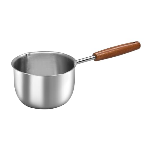 Butter Warmer Pot, 500ml Small Sauce Pan with Pour Spouts and Measurement Lines, 304 Stainless Steel for Melting Butter, Heating Milk and Warming Sauce