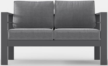 Aluminum Patio Sofa, 3.2" Armrest Outdoor Loveseat, Outside Couch for Patio