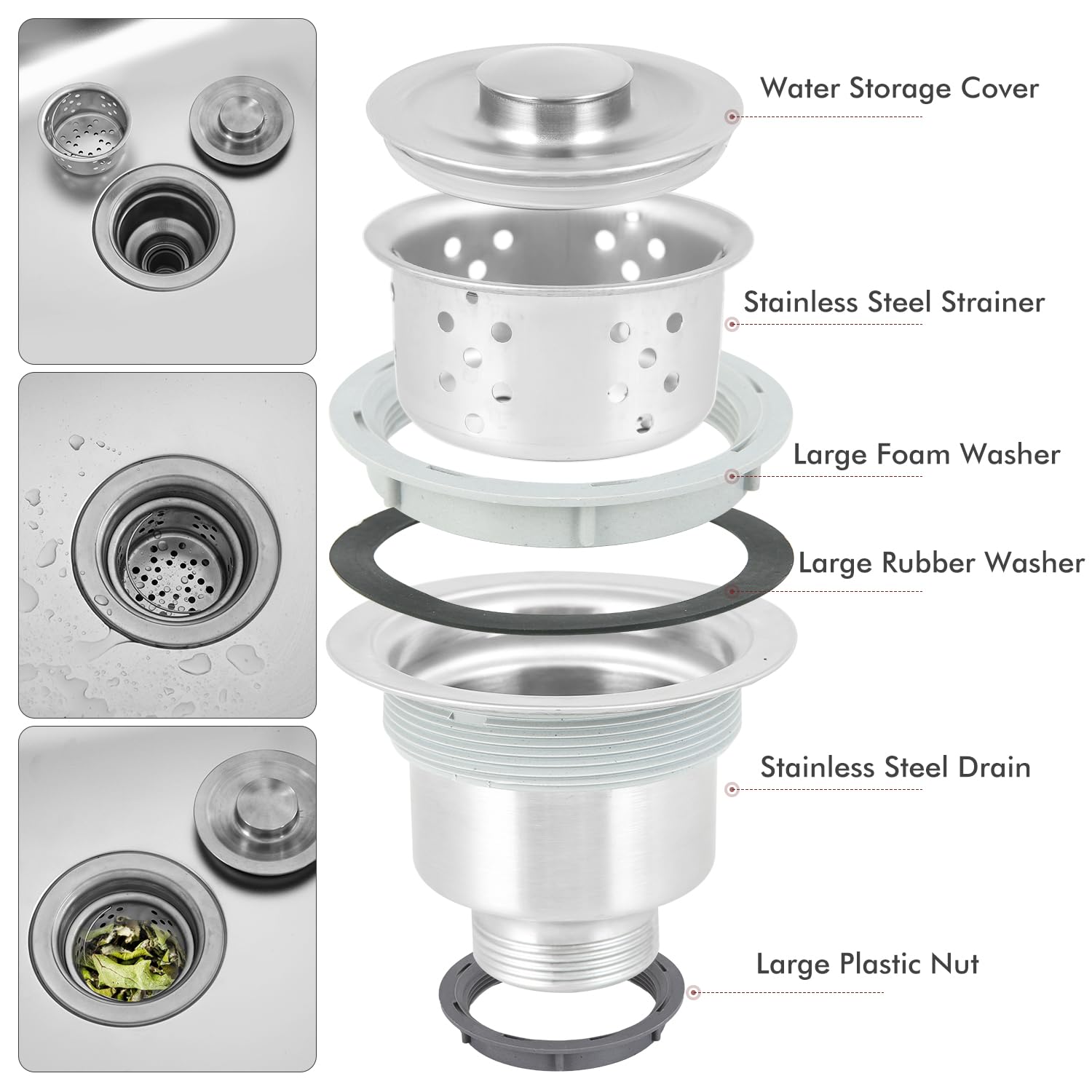 35” Outdoor Grill Cart with Sink, Outdoor Kitchen Sink Station with Hose Hook Up, Free Standing Sink with Wheels, 304 Stainless Steel Sink with Single Bowl, Outdoor Utility Sink with Faucet - CookCave