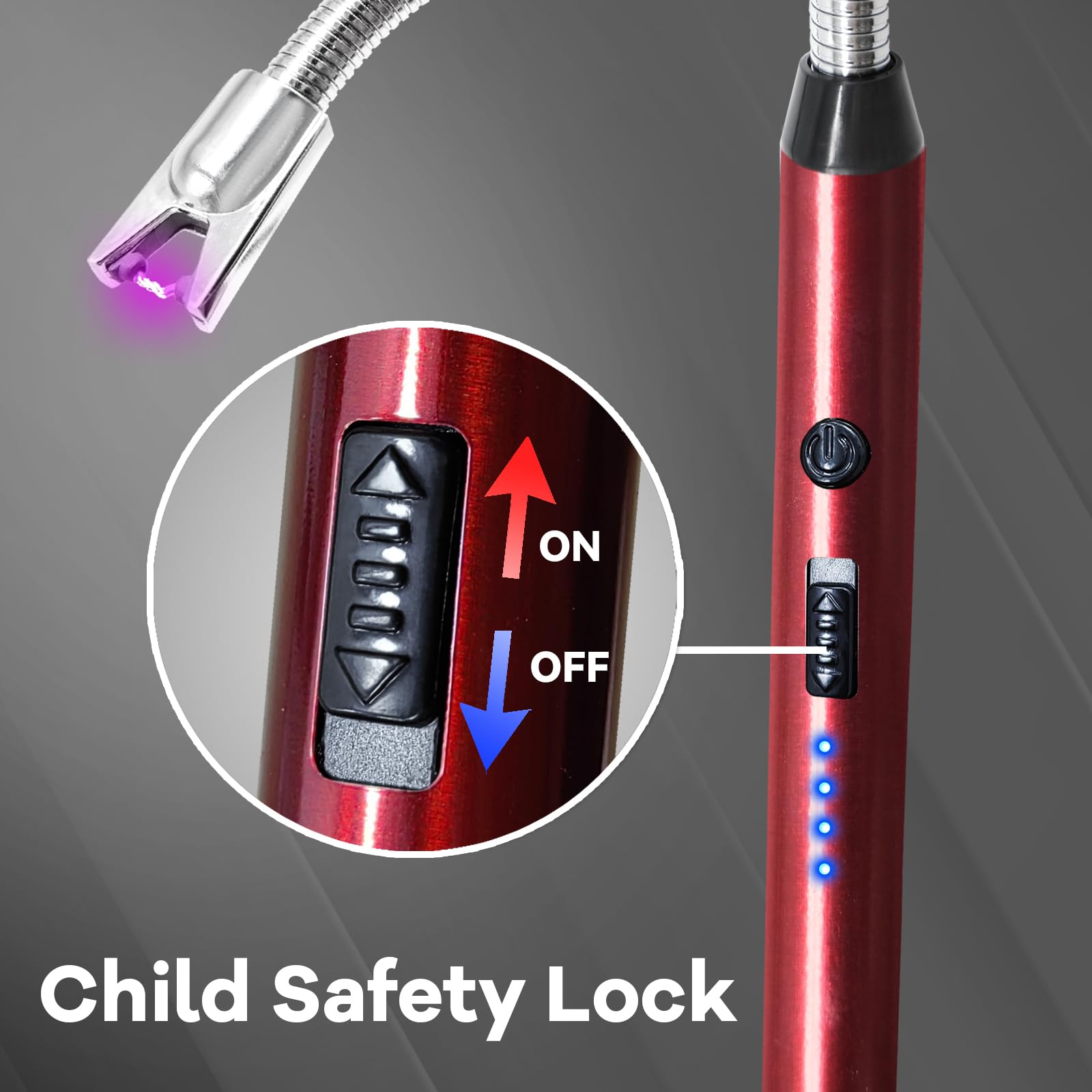 4 Pack Candle Lighter Electric Rechargeable Arc Windproof Lighters Flexible Neck Long Rotate 360 Plasma Lighter USB Flameless Lighters Candles Grill BBQ - CookCave