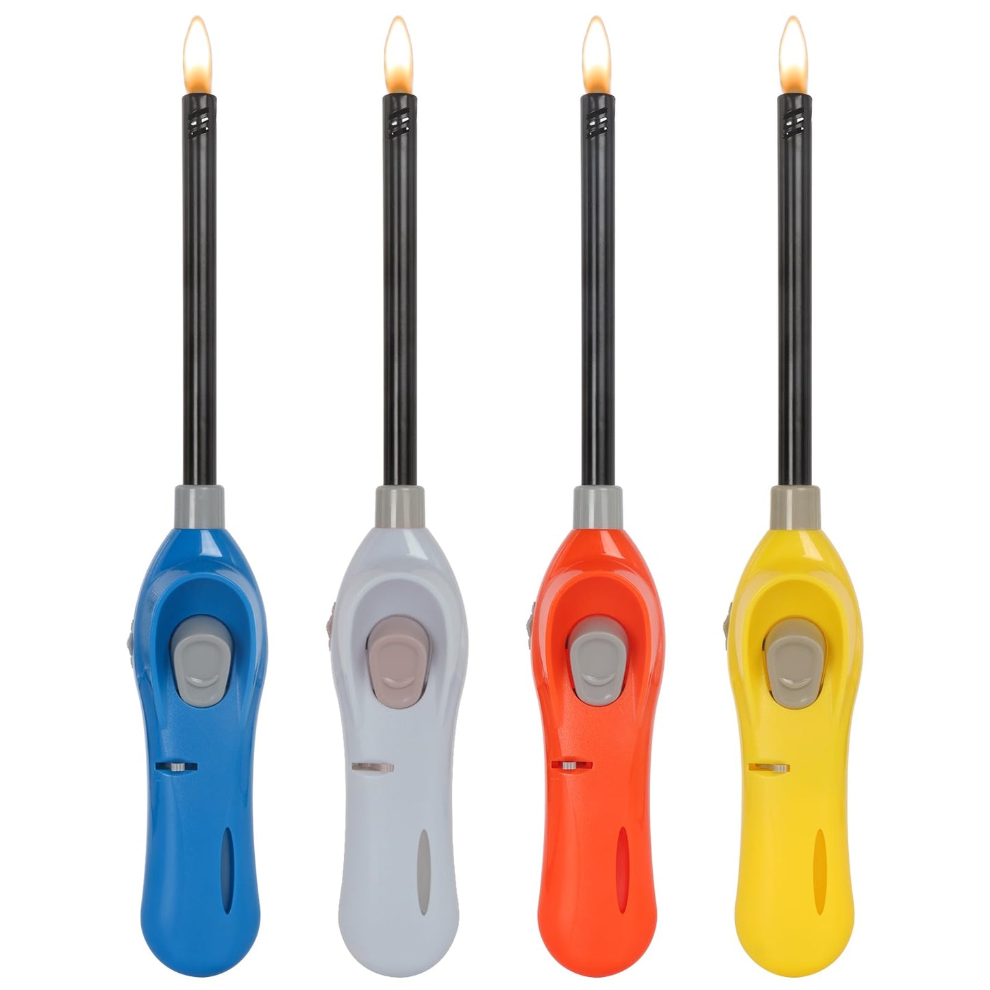 4 Pack Candle Lighters Multipurpose Extended Long Gas Lighter Wand Refillable for Kitchen Fireplace Pilot Light DIY BBQ Grill Stove (Butane Included) - CookCave