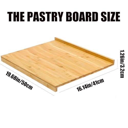 YYRZZ Reversible Pastry Board,19.68" x 16.14" Reversible Bamboo Pastry Board with Lip for Rolling Dough Wooden Cutting Baking Chopping Board Kneading Board for Counter Table Top Kitchen