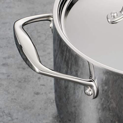 Tramontina Signature Tri-Ply Clad Stainless Steel 3-Quart Saute Pan with Lid, Induction-Ready Cooking Pan, Dishwasher-Safe, NSF-Certified, Made in Brazil