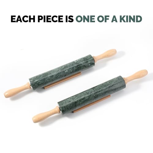 Koville Marble Rolling Pin, Non-Stick Stone Dough Roller, Rolling Pin for Baking,Pasta, Dumpling, Ravioli, Fondant,Pie Crust, Kitchen Baking Pastry Tools