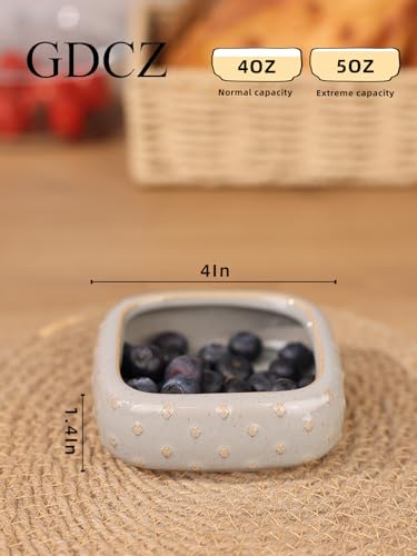 GDCZ 5 Oz Ceramic Ramekins, Caramel Pudding Baking Bowl, For Personal Pudding, Creme Brulee, Souffle, Serving Dip, Custard, Ice Cream, Microwave and Dishwasher Safe, Set of 4 (Grey)