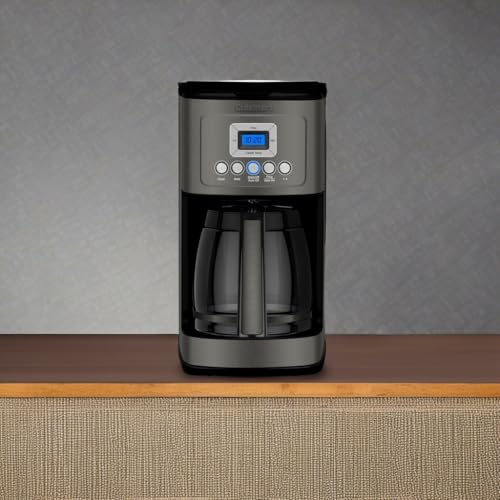 Cuisinart 14-Cup Coffee Maker, Programmable PerfecTemp Glass Carafe Coffee Machine with 1-4 Cup Setting, Brew Strength Control and Pause, Stainless Steel, DCC-3200BKSNAS, Black