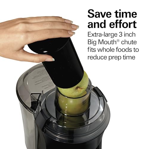 Hamilton Beach Juicer Machine, Big Mouth 3” Feed Chute for Whole Fruits and Vegetables, Easy to Clean, Centrifugal Extractor, Vegetable & Fruit Juicer, BPA Free, 800W Motor, Stainless Steel