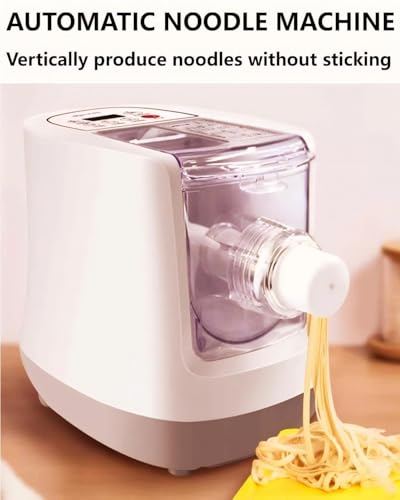 Aptovpvp Electric Pasta Maker, 260W Automatic Noodle Machine with 13 Pasta Discs, 500g Flour Capacity, Fresh Spaghetti Fettuccine Dumpling Skin Maker for Home Kitchen