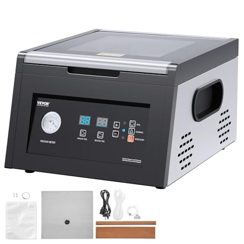 VEVOR Chamber Vacuum Sealer, 380W Vacuum Pump Power, Sealing Bag Packing Machine for Wet Foods, Meat, Compact Design with 11.5 in Sealing Length, Ideal Commercial Sealer for Professional and Home Use