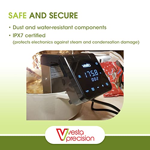 Vesta Precision Sous Vide Cooker, 30L Capacity, WiFi App Control and Large Display Screen,Foldable Design, IPX7 Waterproof, High Performance Immersion Circulator for Home & Professional Kitchen