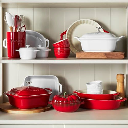 Staub Ceramic 16-oz Petite Tomato mini Cocotte, baking dish, no stovetop save - Cherry
