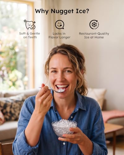 SIMZLIFE Nugget Ice Maker Countertop 38 lbs/Day Fast Chewable Ice in 5 Mins