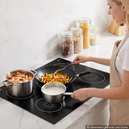 VEVOR Induction Cooktop 30In 5 Burners, Built-in Magnetic Stove, Induction Stove, Touch Control, 9 Power Levels, Ceramic Glass, Child Lock, 9200W, 220V