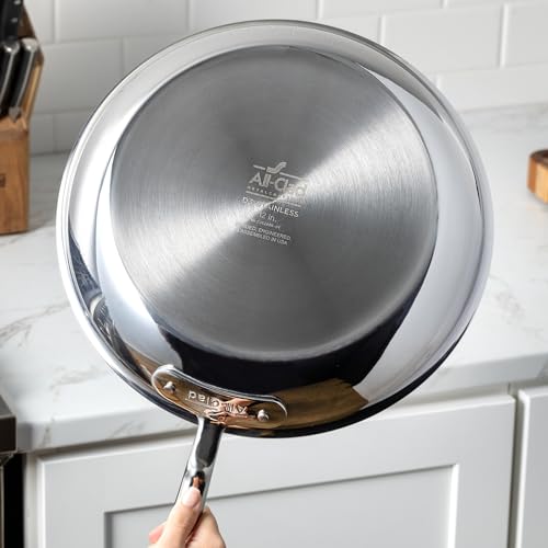 All-Clad D3 3-Ply Stainless Steel Dutch Oven 5.5 Quart Induction Oven Broiler Safe 600F Pots and Pans, Cookware Silver