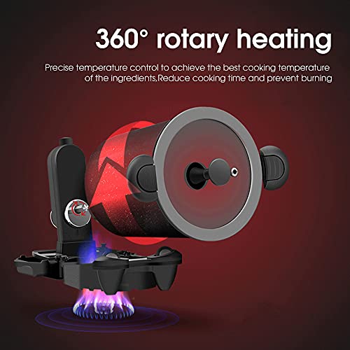 Dntum Full Automatic Cooking Machine,Intelligent Multi Cooker,Multi-Function Non-Stick Pan Stir-Fry Machine Cooker,360° Rotating Heating Pot Stirrer, for Cooking, Outdoor,20 * 23 * 24cm,Red