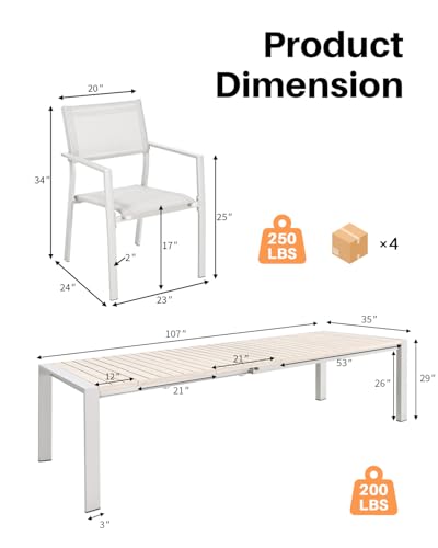 SEEHILL 11-Piece Extendable Patio Dining Set for 10 Person, Oversized Expandable Outdoor Dining Table and 10 Stackable Dining Chairs, Aluminum Outdoor Table and Chairs Set for Backyard, Deck, Poolside