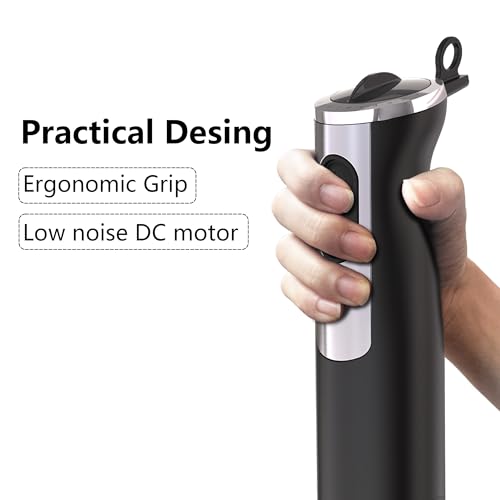 Immersion Blender Handheld for Kitchen, Hand Blender, 12 Speeds & Turbo Mode Electric Stick Hand Mixer for Baby Food, Smoothie, Puree, Soup, Sauces