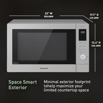 Panasonic HomeChef 4-in-1 Countertop Microwave Air Fryer Combo, Time-Saving 20 Presets + App-Linked Recipes, 1000W 1.2 cu ft Inverter Multi Oven & Convection Tech – NN-CV87QS Stainless Steel