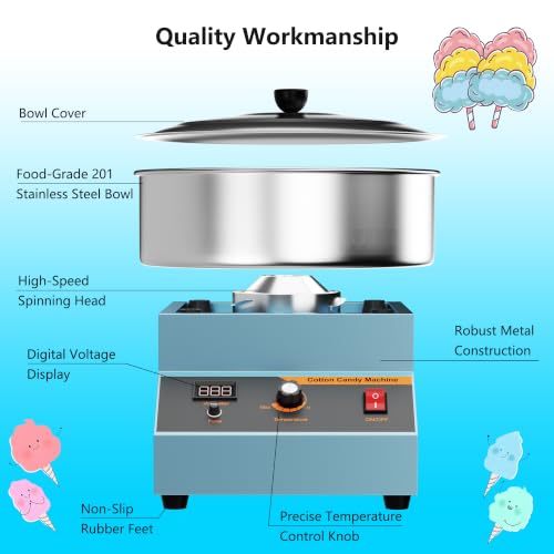 Electric Cotton Candy Machine, Cotton Candy Maker for Home & Business