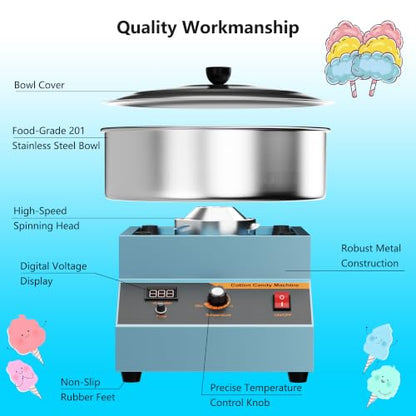 Electric Cotton Candy Machine, Cotton Candy Maker for Home & Business