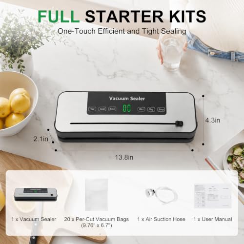 VACLER Vacuum Sealer Machine for Food, Automatic Compact with Bag Cutter