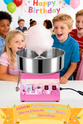 Commercial Cotton Candy Machine 1000W - 15" Stainless Steel Bowl