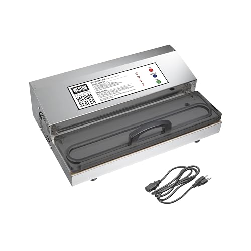 Weston Brands Vacuum Sealer Machine for Food Preservation & Sous Vide, Extra-Wide 5mm Bar for Sealing Bags up to 15" Wide, 1020 Watts, Commercial Grade Pro 2300, Stainless Steel (65-0220-W)