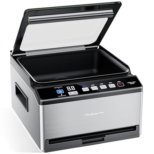 DualCore CVS101 Large Chamber Vacuum Sealer for Wet Foods, Dual Work Areas & Extra-Wide Bag Clamp, Meats & Marinades, 230W Dual-Core Dry Pump x4, 11.8-inch Max Bag Width Packing Machine for Home Use