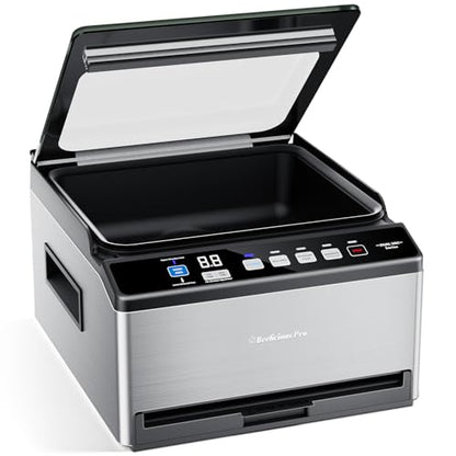 DualCore CVS101 Large Chamber Vacuum Sealer for Wet Foods, Dual Work Areas & Extra-Wide Bag Clamp, Meats & Marinades, 230W Dual-Core Dry Pump x4, 11.8-inch Max Bag Width Packing Machine for Home Use