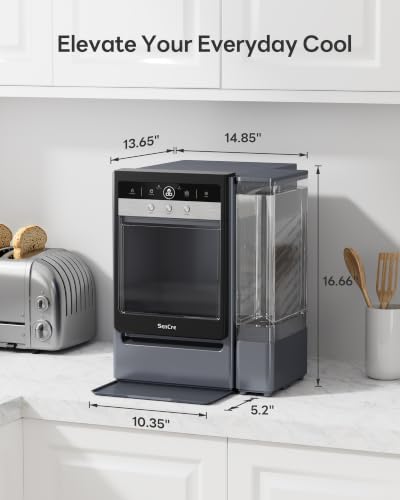 Nugget Ice Maker Countertop 60lbs/24H, 5-Min Ice Output, UV-C Purify