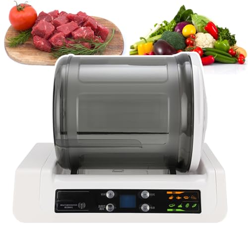 pedenencelia Automatic Vacuum Tumbler Marinating Machine 4w,7l Capacity Pickling Barrel,Led Display,Timer 10 Hours,for Marinating Meat and Vegetables