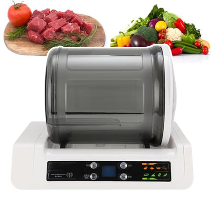 pedenencelia Automatic Vacuum Tumbler Marinating Machine 4w,7l Capacity Pickling Barrel,Led Display,Timer 10 Hours,for Marinating Meat and Vegetables