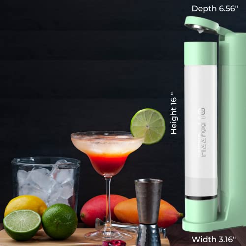 Fizzpod Soda Maker Home Soda Carbonation,Fizzy Bubbly Drink Machine with 3 PET Bottles, 3 Caps, 1 Carbonator Cap and Manual, Coffee, Tea and Cocktail Drinks with Fruit (Ash Green)