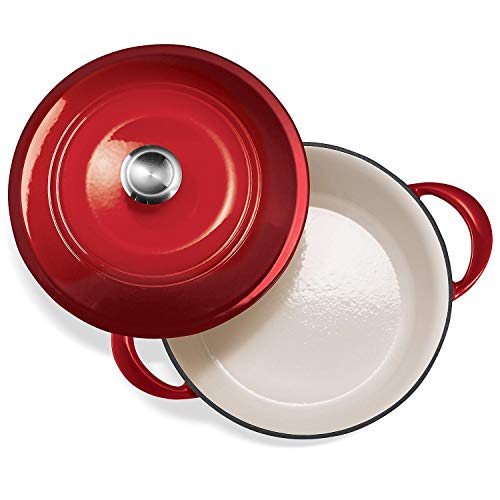 Tramontina Enameled Cast Iron 7-Quart Covered Round Dutch Oven (Red)