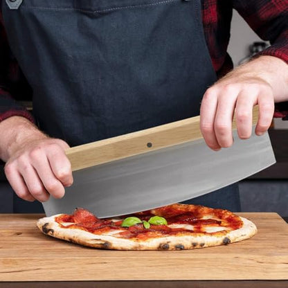 FVIEXE 4 PCS Oven Pizza Stone Set, 15 x 12 Inch Large Rectangle Pizza Stone with Wooden Pizza Peel, Pizza Cutter & 10PCS Cooking Paper for Oven & Outdoor Grill, Baking Stone Pan for Pizza, Bread