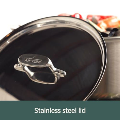 All-Clad D5® Stainless Steel Core 4 Quart Soup Pot With Lid - Made in the USA - The Upgrade for Supremely Even Heat- Oven Safe & Induction Compatible Cookware